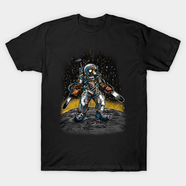 Houston Chainsaw Astronaut T-Shirt by nickv47